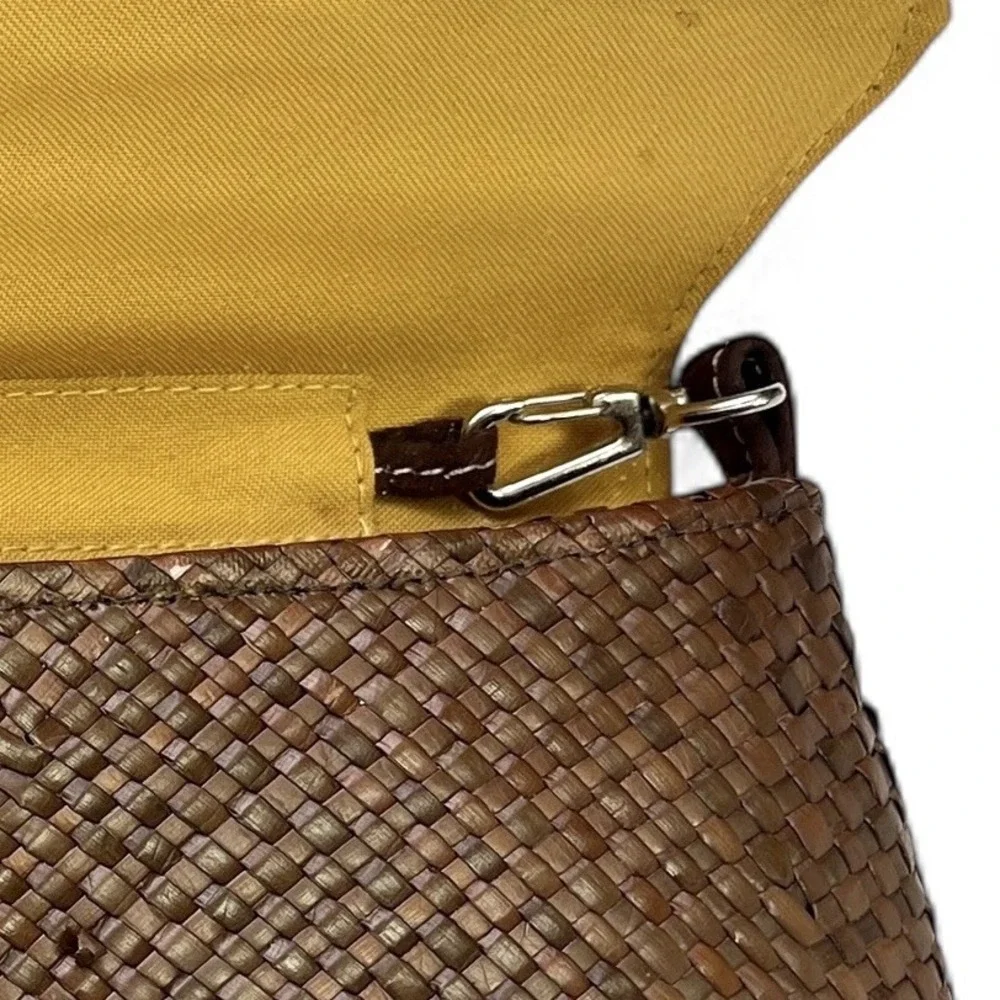 Shiraleah Clutch Bag Straw‎ Boho Hippie Basketweave Brown Yellow - Picture 9 of 10